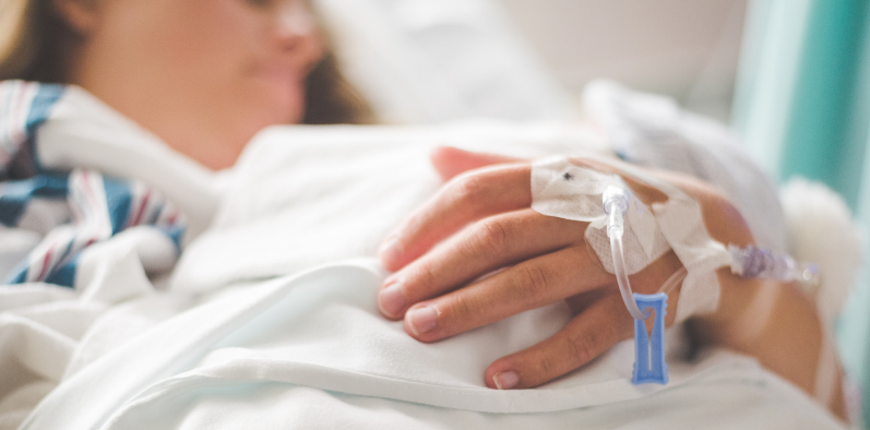 Patiente à l'hôpital